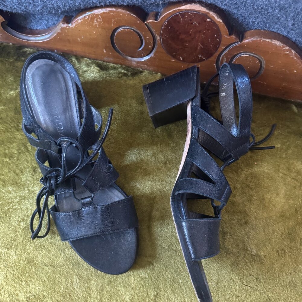 Stuart Weitzman Tiegirlbingo Lace-Up Strappy Leat… - image 2